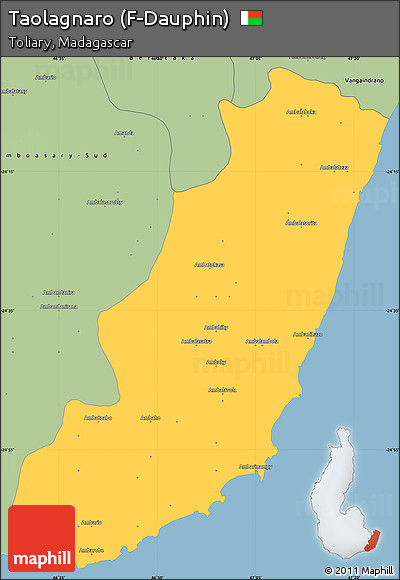 Savanna Style Simple Map of Taolagnaro (F-Dauphin)