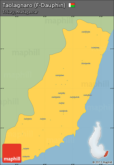 Savanna Style Simple Map of Taolagnaro (F-Dauphin), single color outside