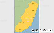 Savanna Style Simple Map of Taolagnaro (F-Dauphin), single color outside
