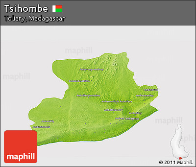 Physical 3D Map of Tsihombe, cropped outside