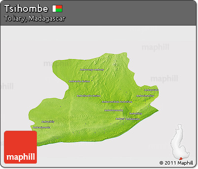 Physical 3D Map of Tsihombe, cropped outside