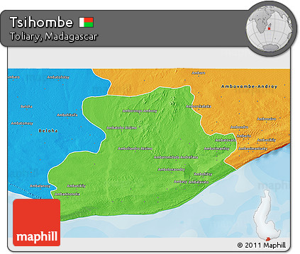 Political 3D Map of Tsihombe