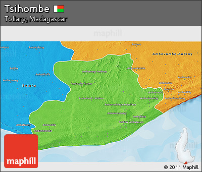 Political 3D Map of Tsihombe