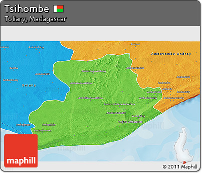 Political 3D Map of Tsihombe