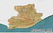 Satellite 3D Map of Tsihombe, single color outside