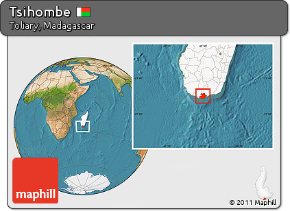 Satellite Location Map of Tsihombe, highlighted country