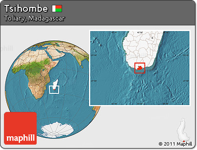 Satellite Location Map of Tsihombe, highlighted country