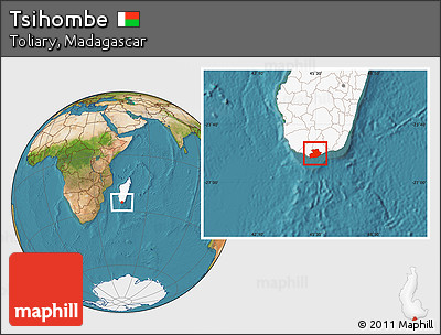 Satellite Location Map of Tsihombe, highlighted country