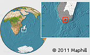 Satellite Location Map of Tsihombe, highlighted country, highlighted parent region