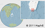 Savanna Style Location Map of Tsihombe, highlighted country, hill shading