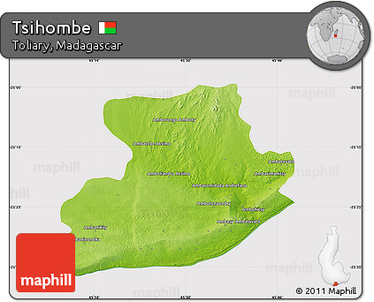 Physical Map of Tsihombe, cropped outside