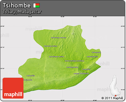 Physical Map of Tsihombe, cropped outside