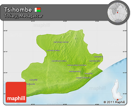 Physical Map of Tsihombe, single color outside