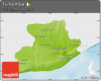 Physical Map of Tsihombe, single color outside