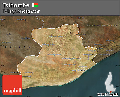 Satellite Map of Tsihombe, darken