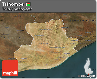 Satellite Map of Tsihombe, darken