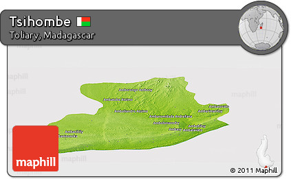 Physical Panoramic Map of Tsihombe, cropped outside