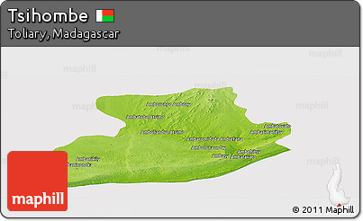 Physical Panoramic Map of Tsihombe, cropped outside