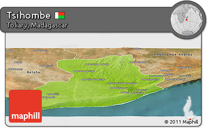 Physical Panoramic Map of Tsihombe, satellite outside