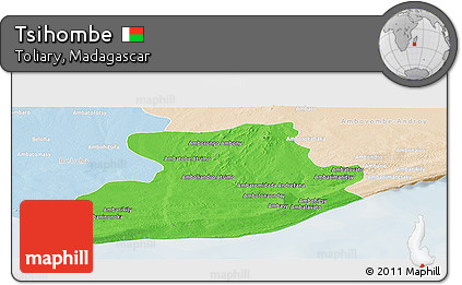 Political Panoramic Map of Tsihombe, lighten