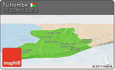 Political Panoramic Map of Tsihombe, lighten