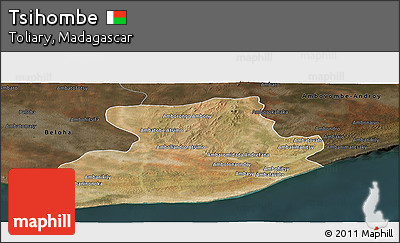 Satellite Panoramic Map of Tsihombe, darken