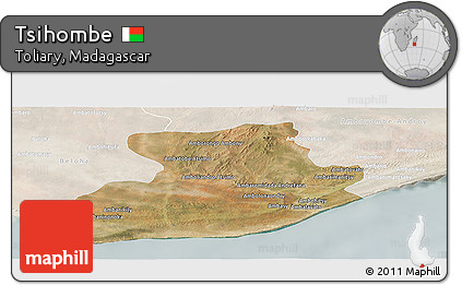 Satellite Panoramic Map of Tsihombe, lighten