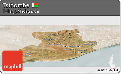 Satellite Panoramic Map of Tsihombe, lighten
