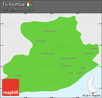 Political Simple Map of Tsihombe, single color outside