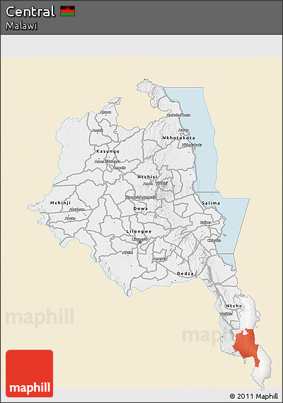 Classic Style 3D Map of Central, single color outside