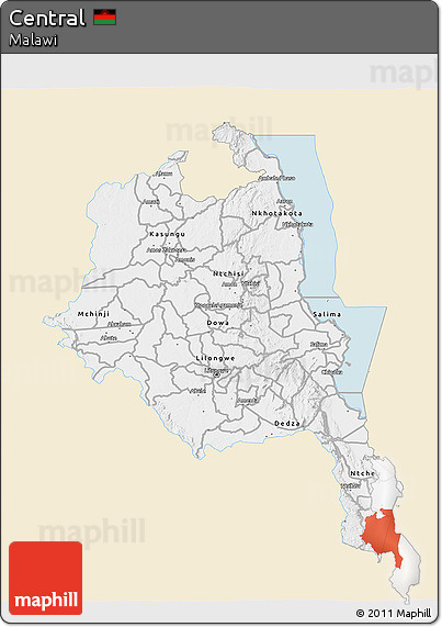Classic Style 3D Map of Central, single color outside