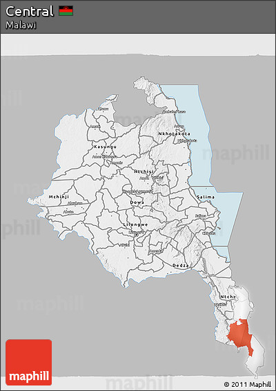 Gray 3D Map of Central, single color outside