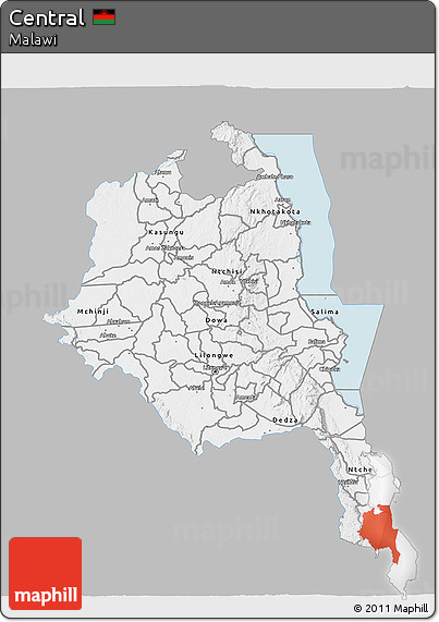 Gray 3D Map of Central, single color outside