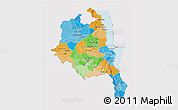 Political 3D Map of Central, cropped outside
