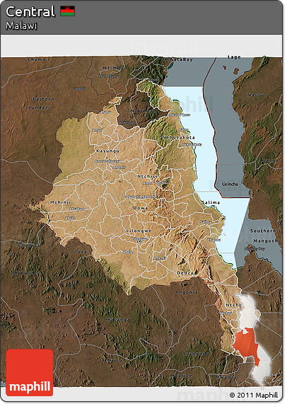 Satellite 3D Map of Central, darken
