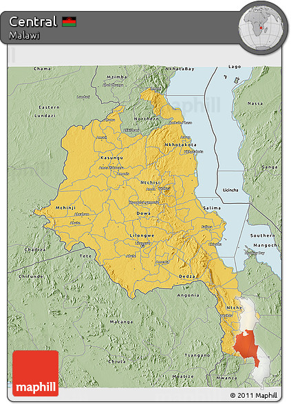 Savanna Style 3D Map of Central