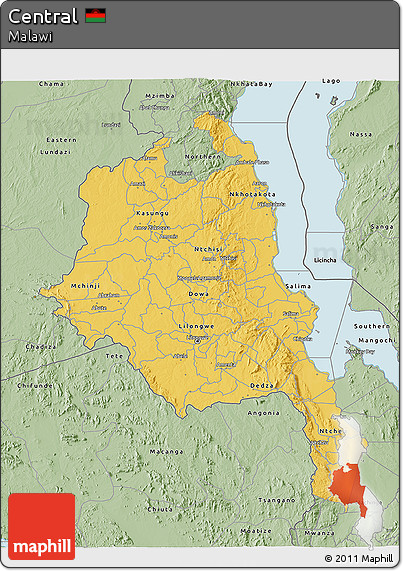 Savanna Style 3D Map of Central