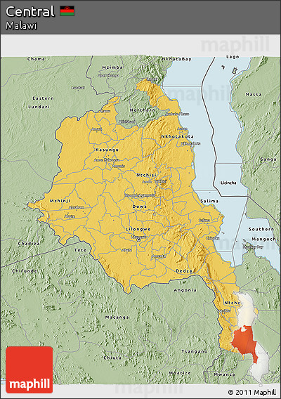 Savanna Style 3D Map of Central