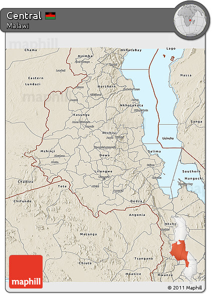 Shaded Relief 3D Map of Central