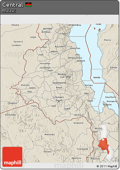 Shaded Relief 3D Map of Central