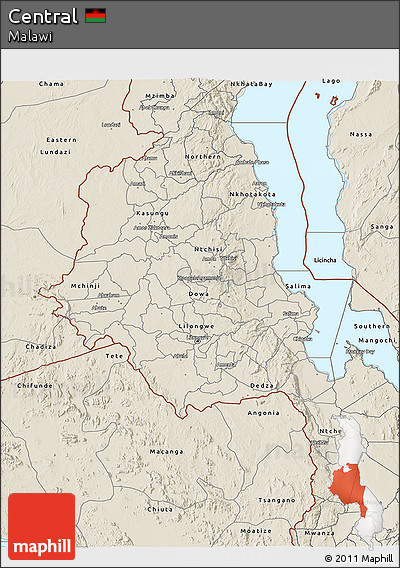 Shaded Relief 3D Map of Central