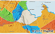 Shaded Relief 3D Map of Kachindamoto, political outside