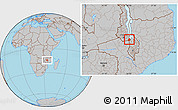 Gray Location Map of Kachindamoto