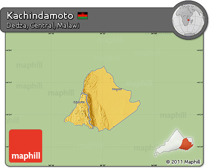 Savanna Style Map of Kachindamoto, single color outside