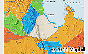 Shaded Relief Map of Kachindamoto, political outside