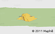 Savanna Style Panoramic Map of Kachindamoto, single color outside