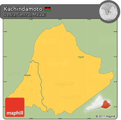 Savanna Style Simple Map of Kachindamoto, single color outside