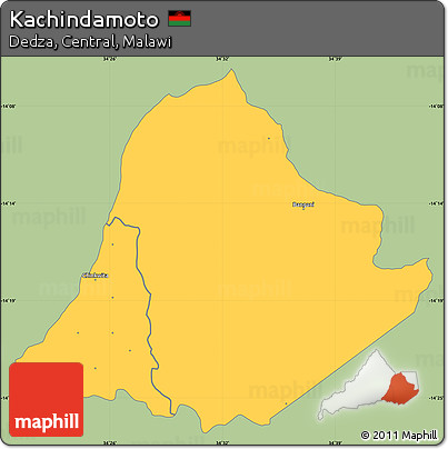 Savanna Style Simple Map of Kachindamoto, single color outside