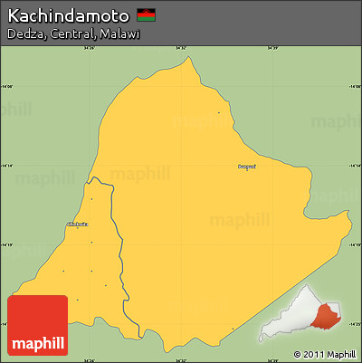 Savanna Style Simple Map of Kachindamoto, single color outside