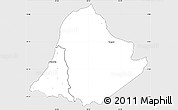 Silver Style Simple Map of Kachindamoto, single color outside